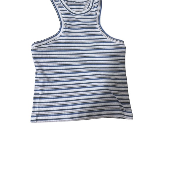 Abercrombie & Fitch White and Gray Fitted Sleeveless Tank Top - Picture 2 of 4